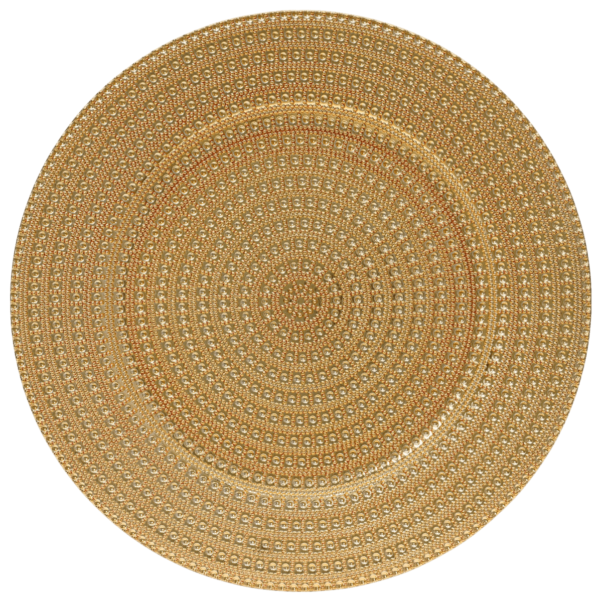 Gold Round Decorative Plate With Dot Relief 33cm - GENERAL LOOSE WARE - Beattys of Loughrea