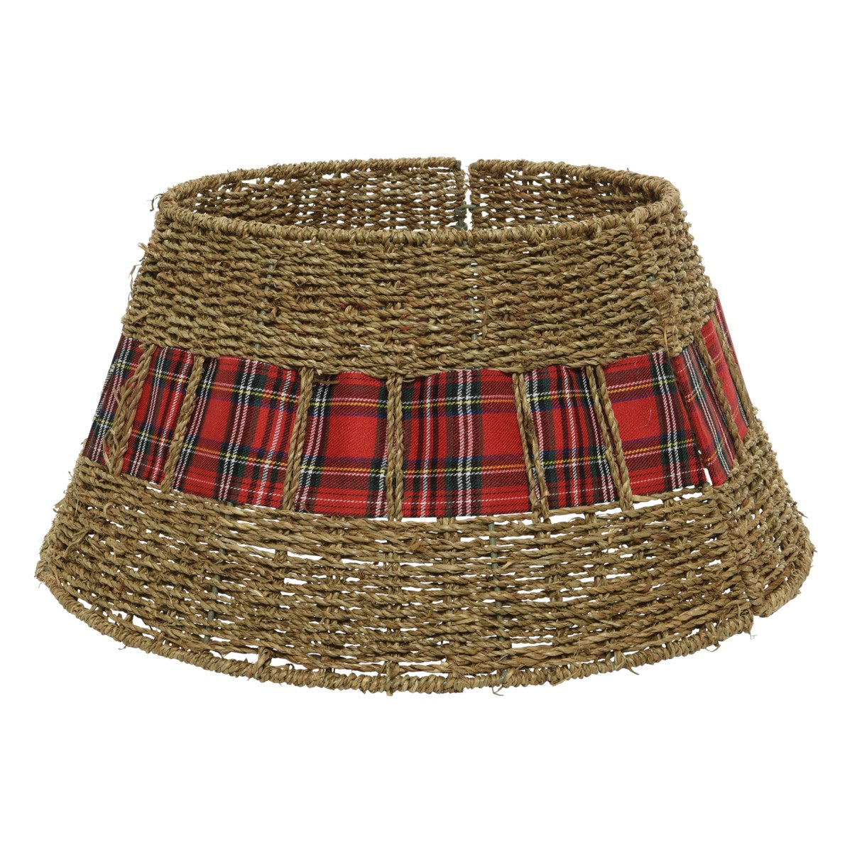 Anneau de jupe de sapin en jonc de mer avec détails en tartan 70 cm