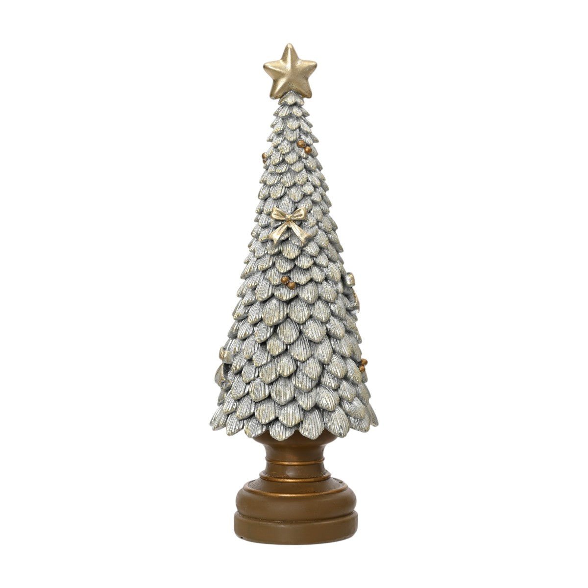 Silver Glitter Christmas Tree Decoration 36cm - XMAS ROOM DECORATION - LIGHT UP - Beattys of Loughrea
