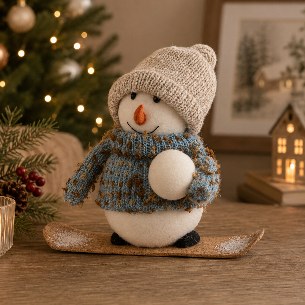 Snowman On Snowboard Christmas Decoration