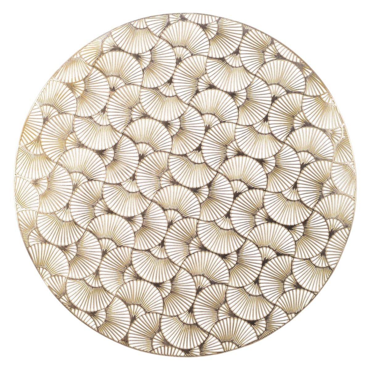 Gold Fan Design Cut-Out PVC Placemat 38cm - TABLEMATS/COASTERS - Beattys of Loughrea