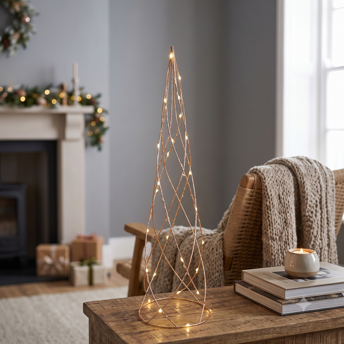 LED Champagne Cone Decoration with Timer 60cm