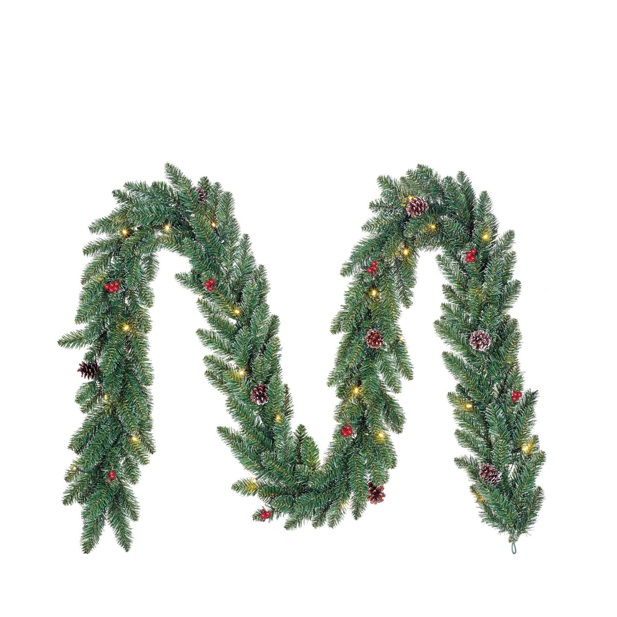 Creston LED Battery Operated Garland Green 270cm - XMAS GARLANDS - Beattys of Loughrea