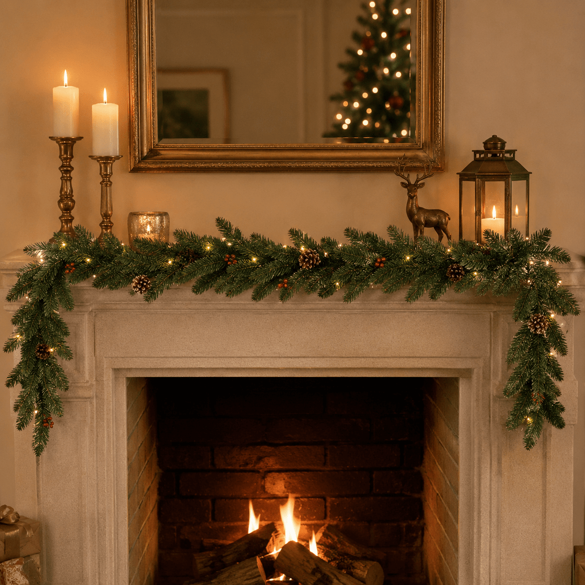 Creston LED Battery Operated Garland Green 270cm - XMAS GARLANDS - Beattys of Loughrea