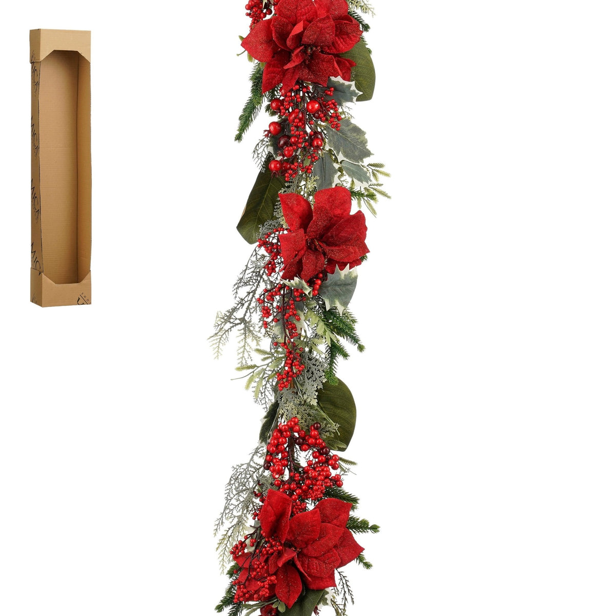 Natalie Christmas Garland Red 180cm - XMAS GARLANDS - Beattys of Loughrea