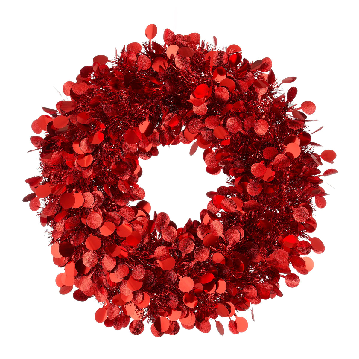 Confetti Tinsel Wreath Red 46cm