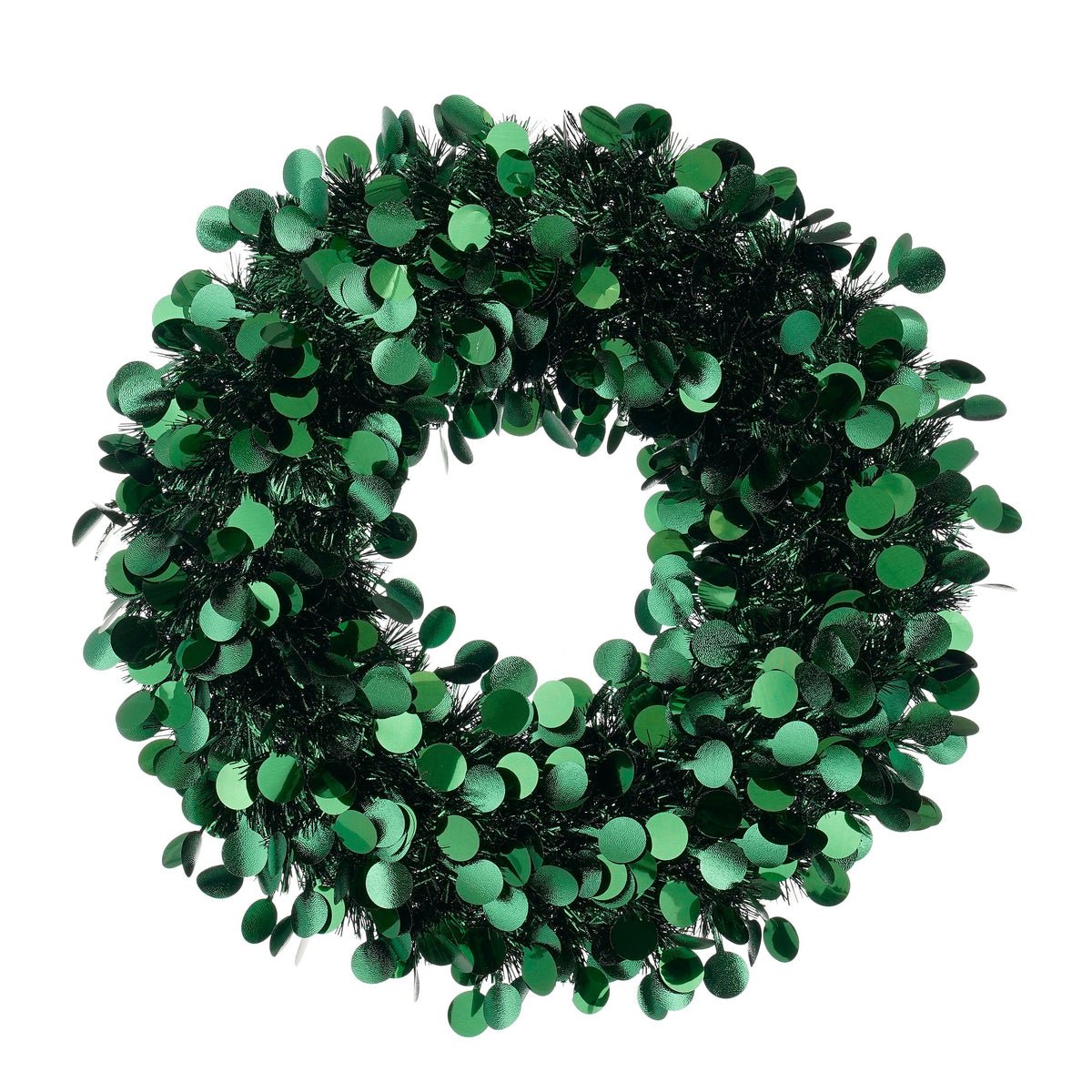 Confetti Tinsel Wreath Green 46cm