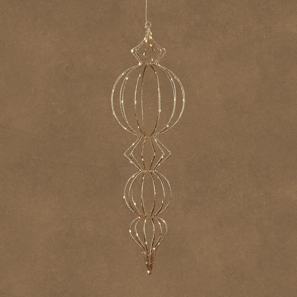 LED Champagne Hanging Finial Battery Operated with Timer 80cm
