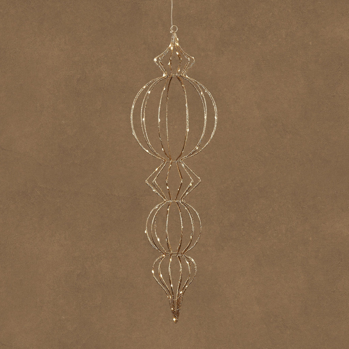 LED Champagne Hanging Finial Battery Operated with Timer 80cm - XMAS ROOM DECORATION - LIGHT UP - Beattys of Loughrea