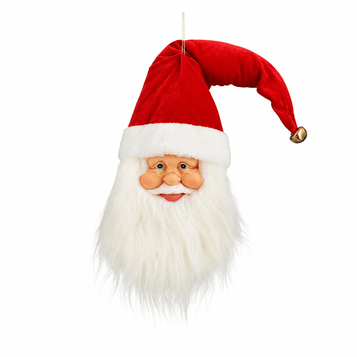 Santa Head Hanging Christmas Decoration Red 65cm - XMAS DECORATIONS - Beattys of Loughrea