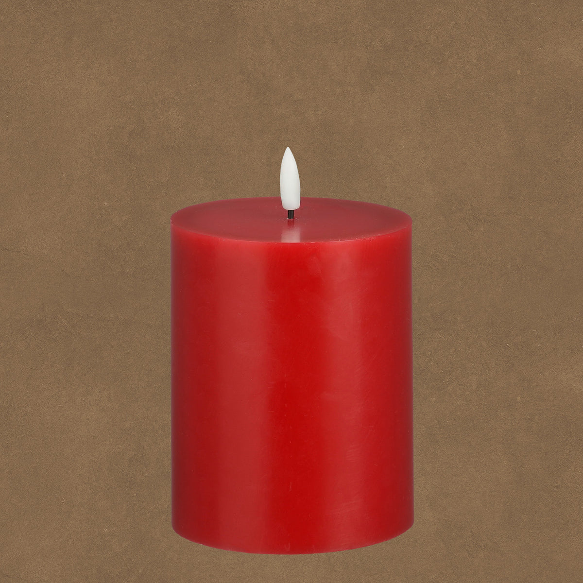 LED Candle Battery Operated with Timer Red 12.5cm