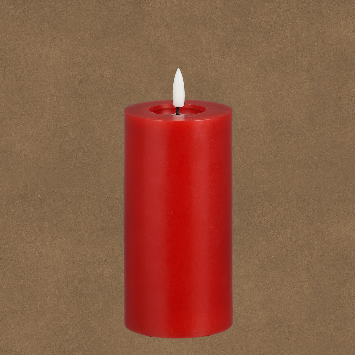 LED Candle Red Battery Operated with Timer 15cm
