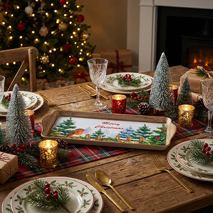 Premier Merry Christmas Robin Serving Tray 38.5cm