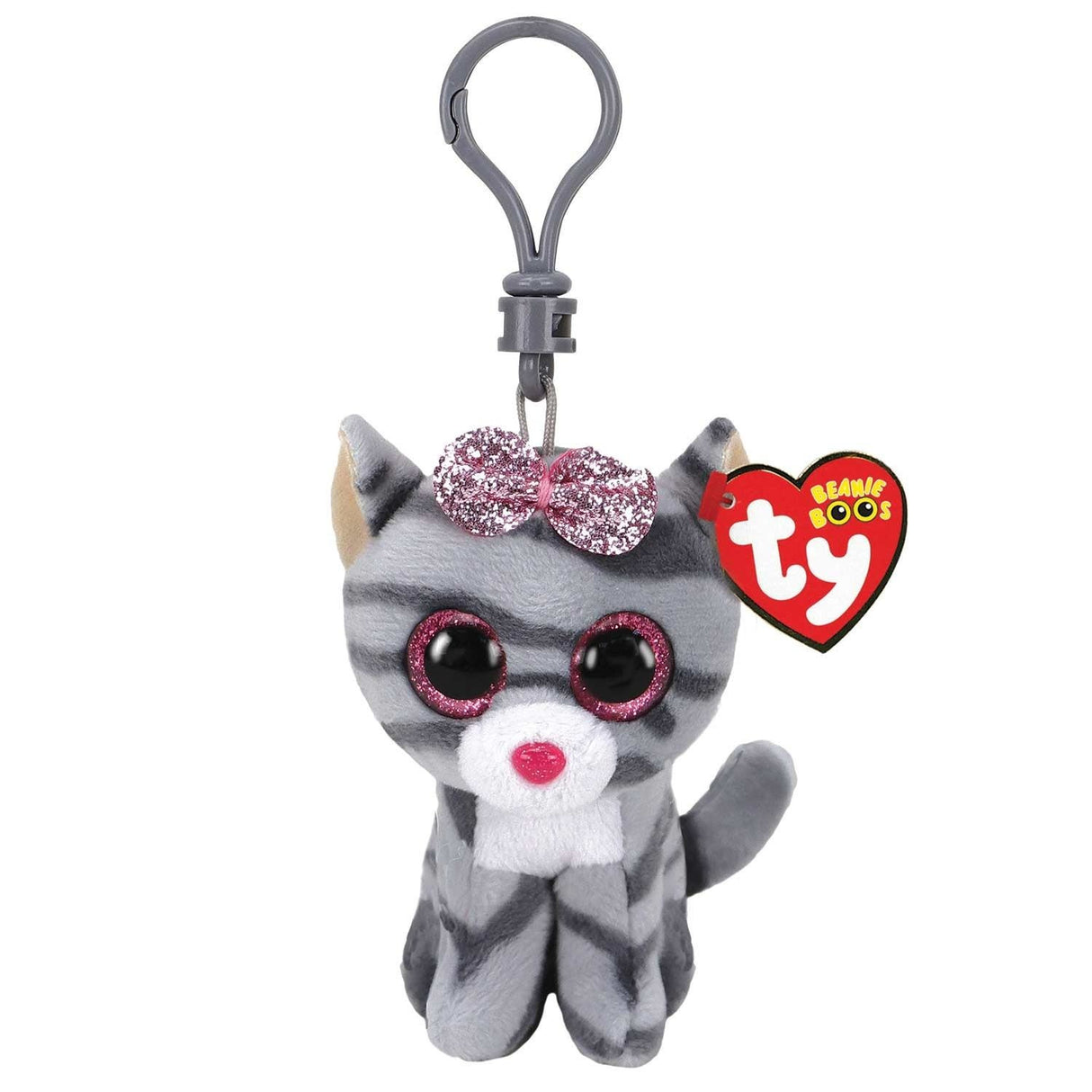 TY Kiki Grey Cat Boo Key Clip