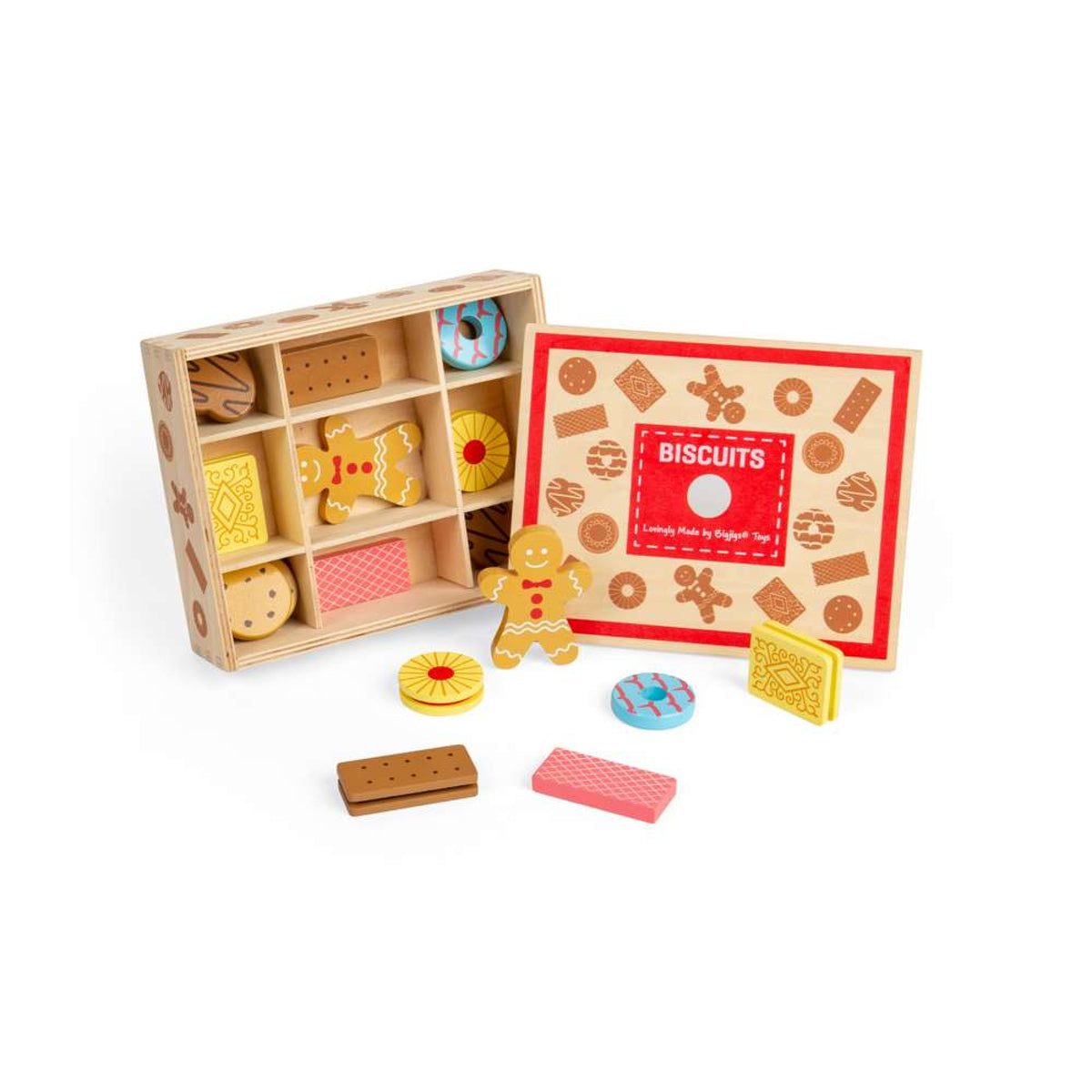 Bigjigs Box of Biscuits Wooden Play Food Set