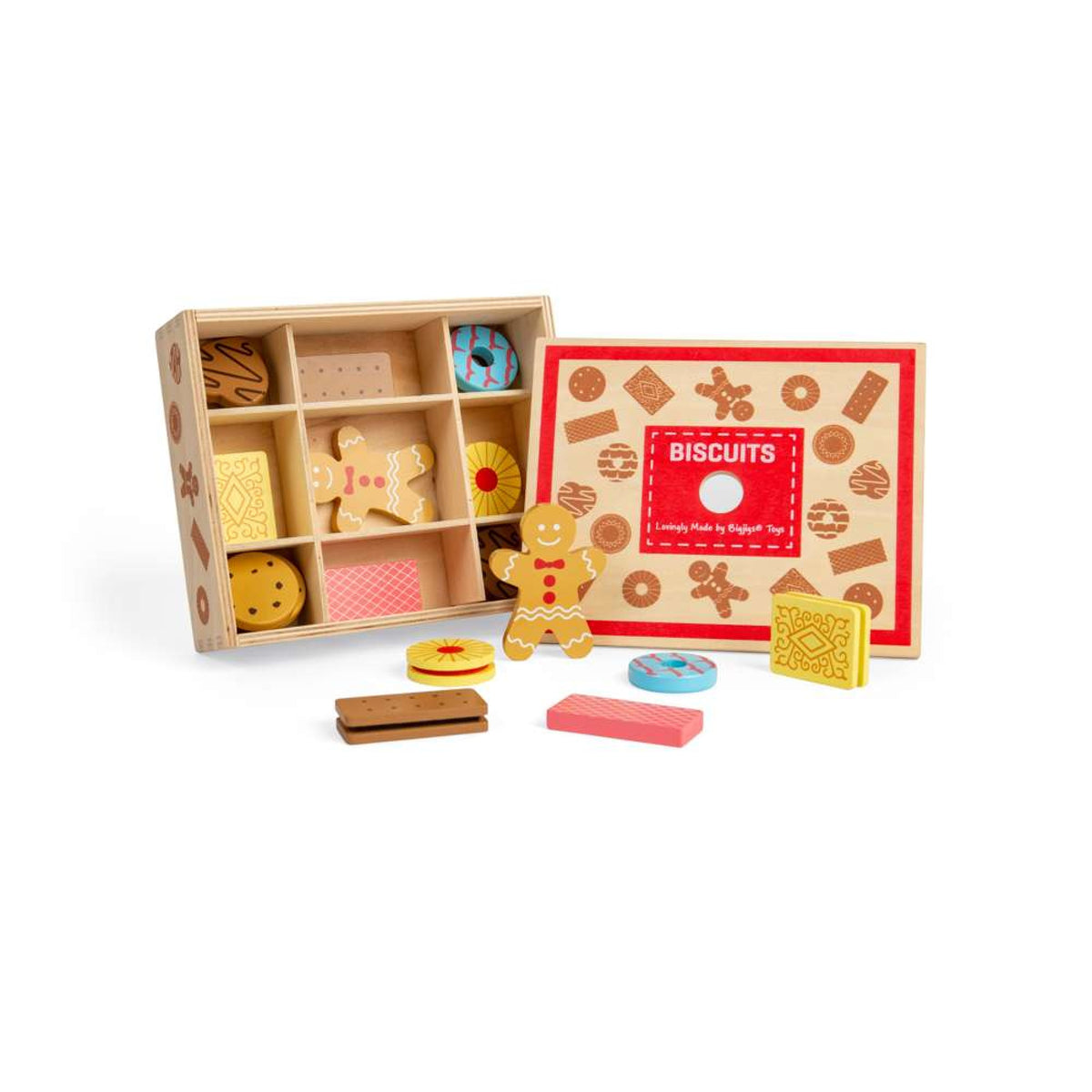 Bigjigs Box of Biscuits Wooden Play Food Set