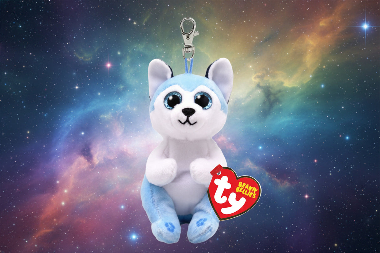 TY Thunder Husky - Beanie Bellies Keychain - Beattys of Loughrea | www.beattys.ie