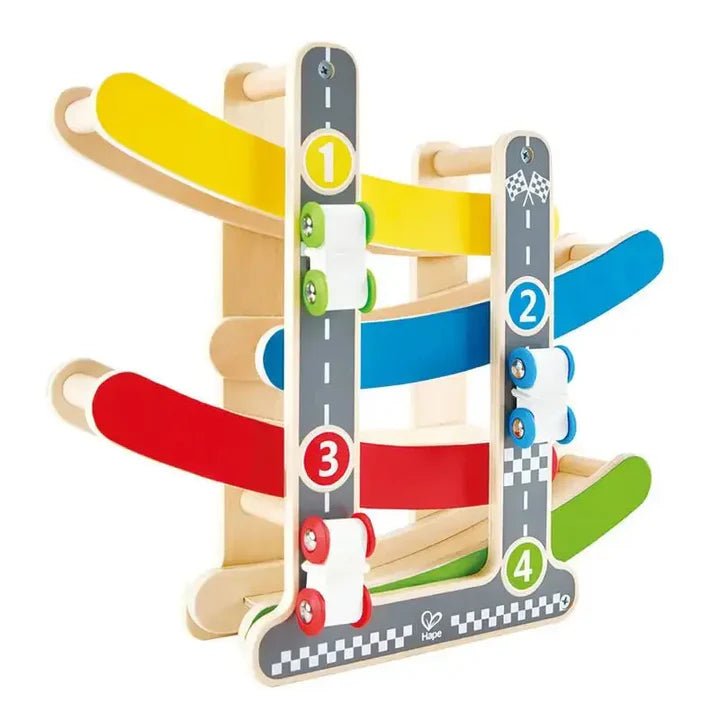 Hape Fast Flip Kid's Wooden Racetrack - CARS/GARAGE/TRAINS - Beattys of Loughrea