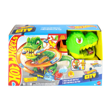 Hot Wheels City T-Rex Blaze Battle Playset