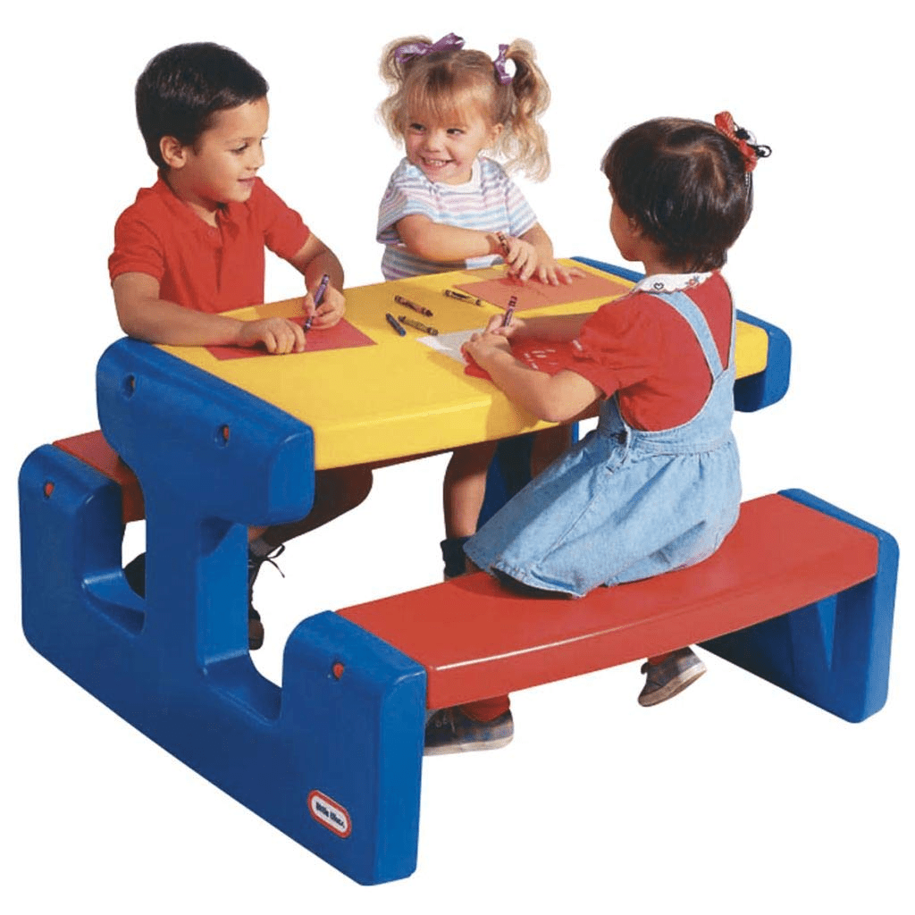Little Tikes Large Picnic Table - Primary Colours - SWINGS/SLIDE OUTDOOR GAMES - Beattys of Loughrea