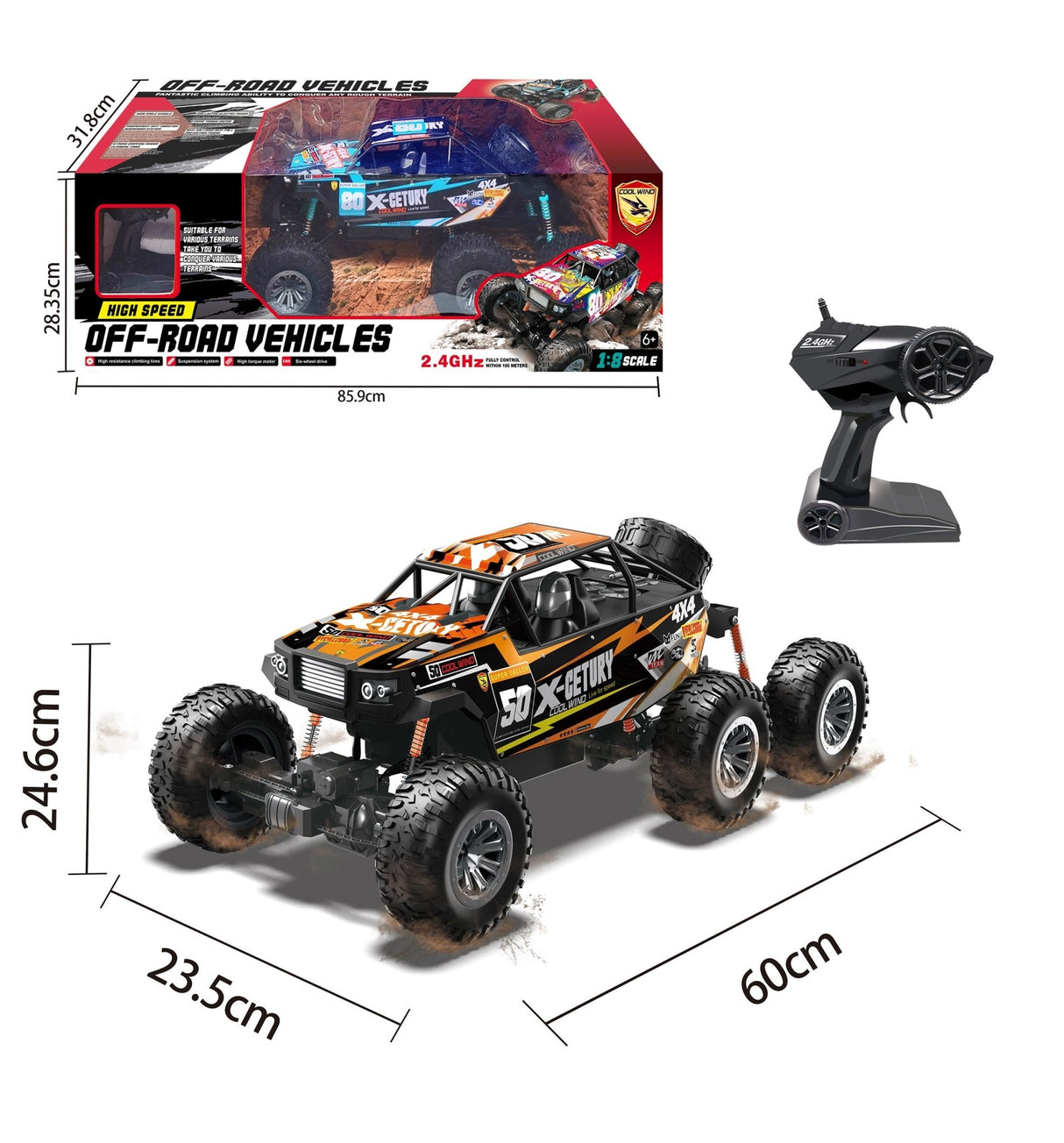 6 Wheel Remote Control Off Road Vehicle 1:8 - REMOTE CONTROL - Beattys of Loughrea