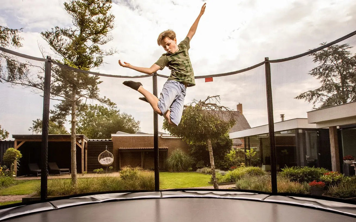 Berg Favorit Inground Trampoline 330 Green + Safety Net Comfort - SWINGS/SLIDE OUTDOOR GAMES - Beattys of Loughrea
