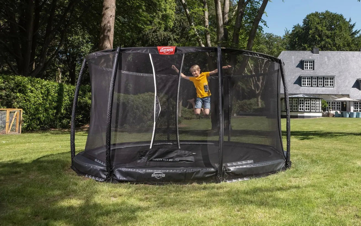 Berg Champion Inground Trampoline 330 Grey + Safety Net Deluxe - Beattys of Loughrea | www.beattys.ie