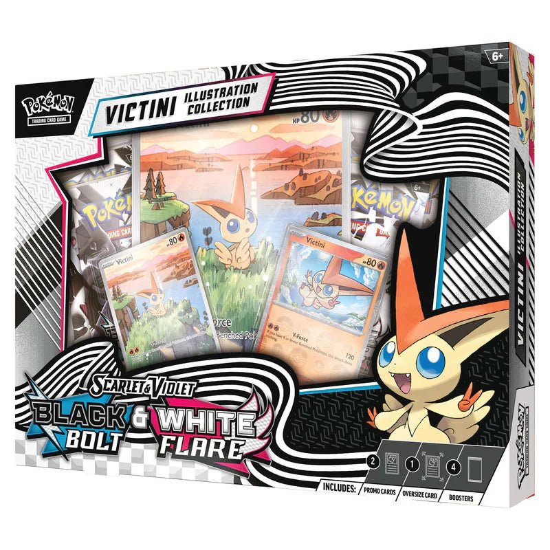 Pokémon TCG: Scarlet & Violet 10.5 - Black Bolt & White Flare Unova Victini Illustration Collection - HALLOWEEN, PKT MONEY, JOKE - Beattys of Loughrea