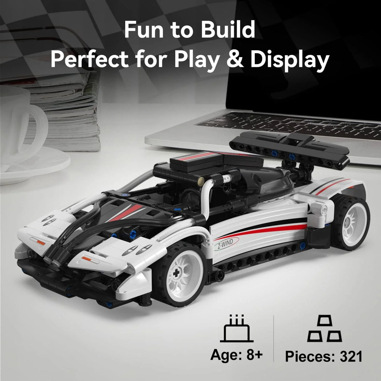 CaDA Bricks Z - Wind Pullback Car Construction Set - CONSTRUCTION - LEGO/KNEX ETC - Beattys of Loughrea