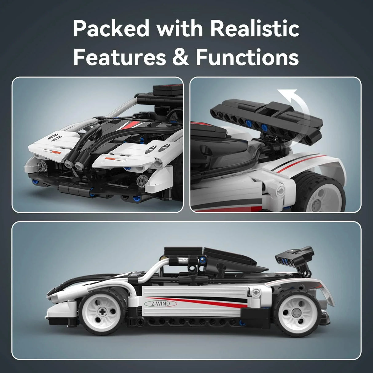 CaDA Bricks Z - Wind Pullback Car Construction Set - CONSTRUCTION - LEGO/KNEX ETC - Beattys of Loughrea