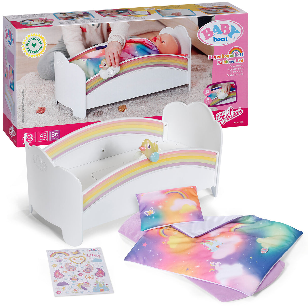 Baby Born Rainbow Bed - DOLLS - FAMOSA/ZAPF - Beattys of Loughrea