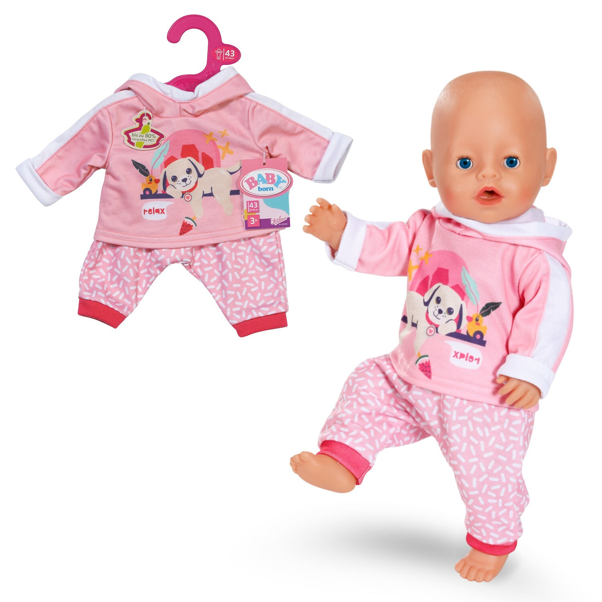 Baby Born Jogging Suit Pink 43cm - DOLLS - FAMOSA/ZAPF - Beattys of Loughrea