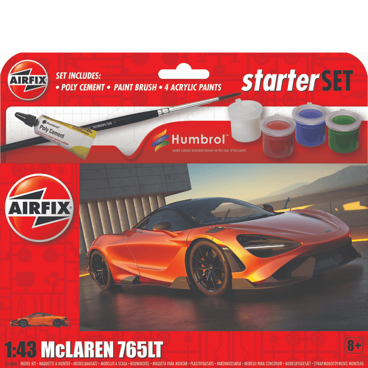 Airfix Starter Set McLaren 765LT A55006 - ART & CRAFT/MAGIC/AIRFIX - Beattys of Loughrea