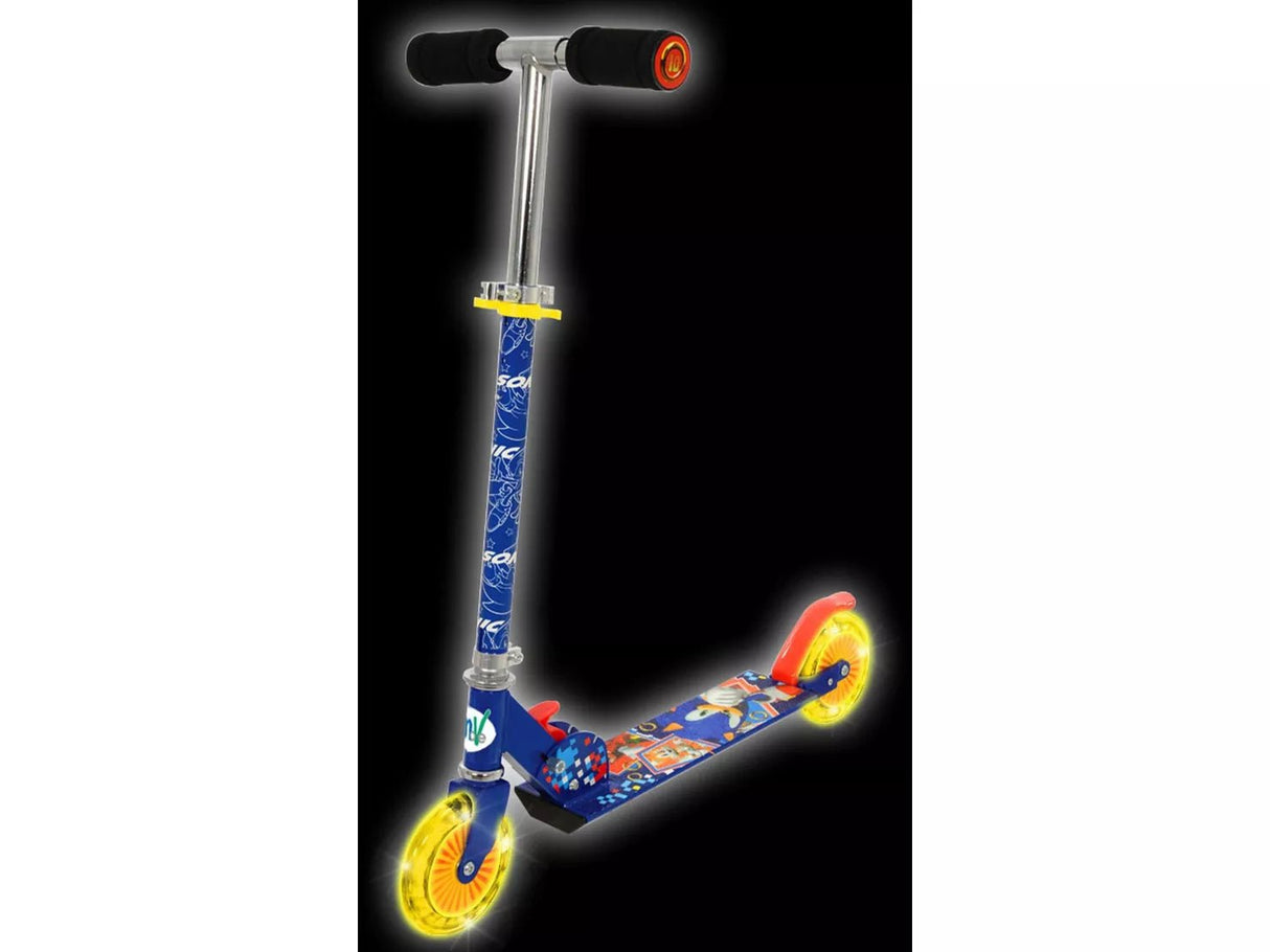 Sonic Folding Inline Scooter with Light up Wheels - GO KART/SCOOTER/ROCKING HORSE - Beattys of Loughrea