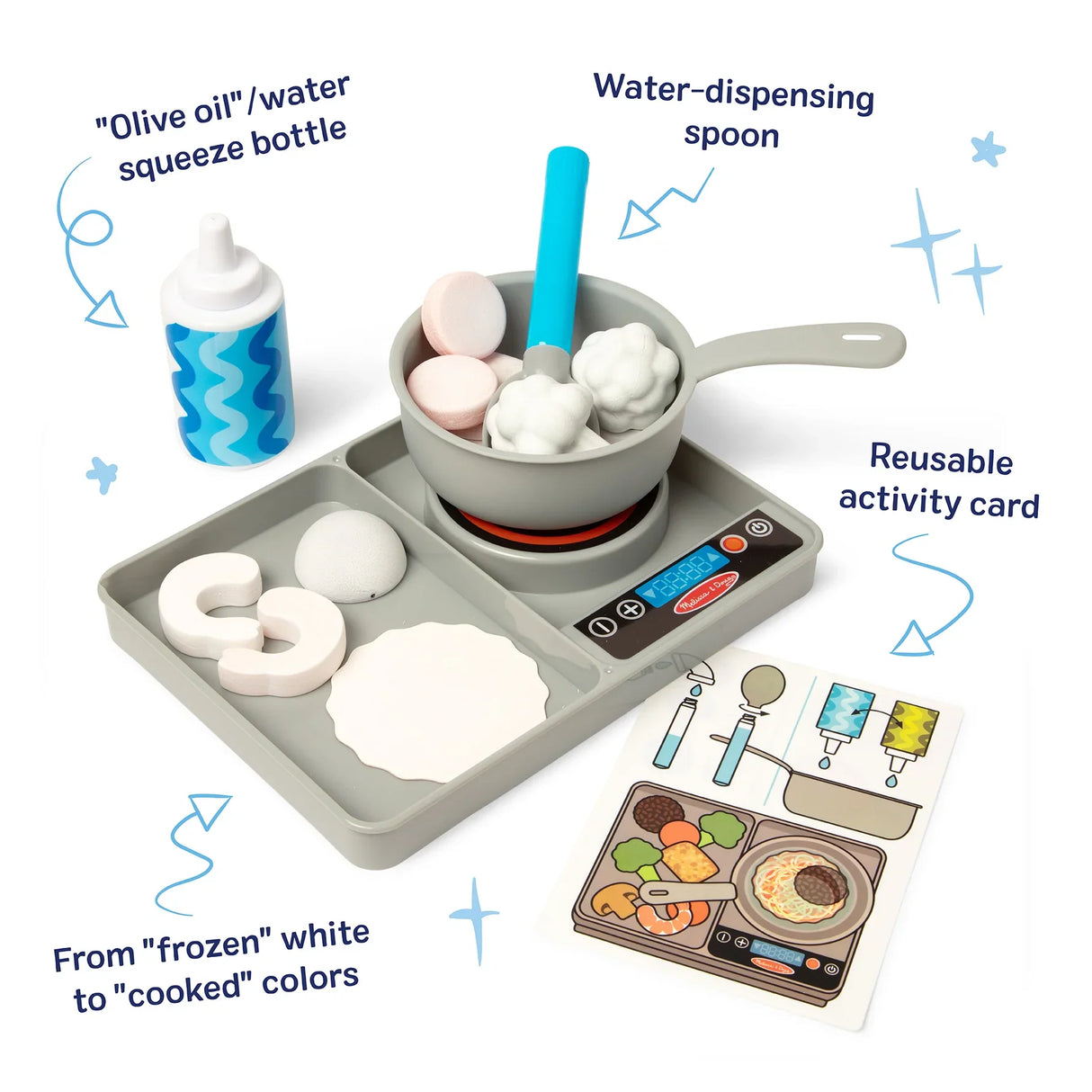 Melissa & Doug Simmer & Stir Stove Top Play Set - ROLE PLAY - Beattys of Loughrea