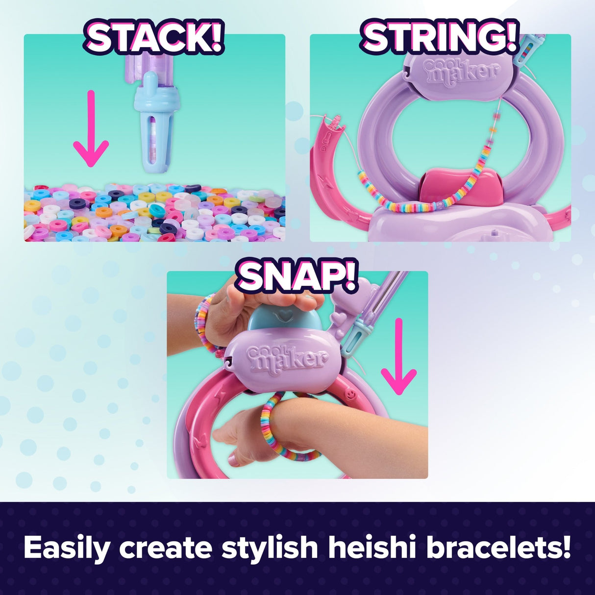 Cool Maker Stack'd Heishi Bracelet Studio Bracelet Making Kit - ART & CRAFT/MAGIC/AIRFIX - Beattys of Loughrea