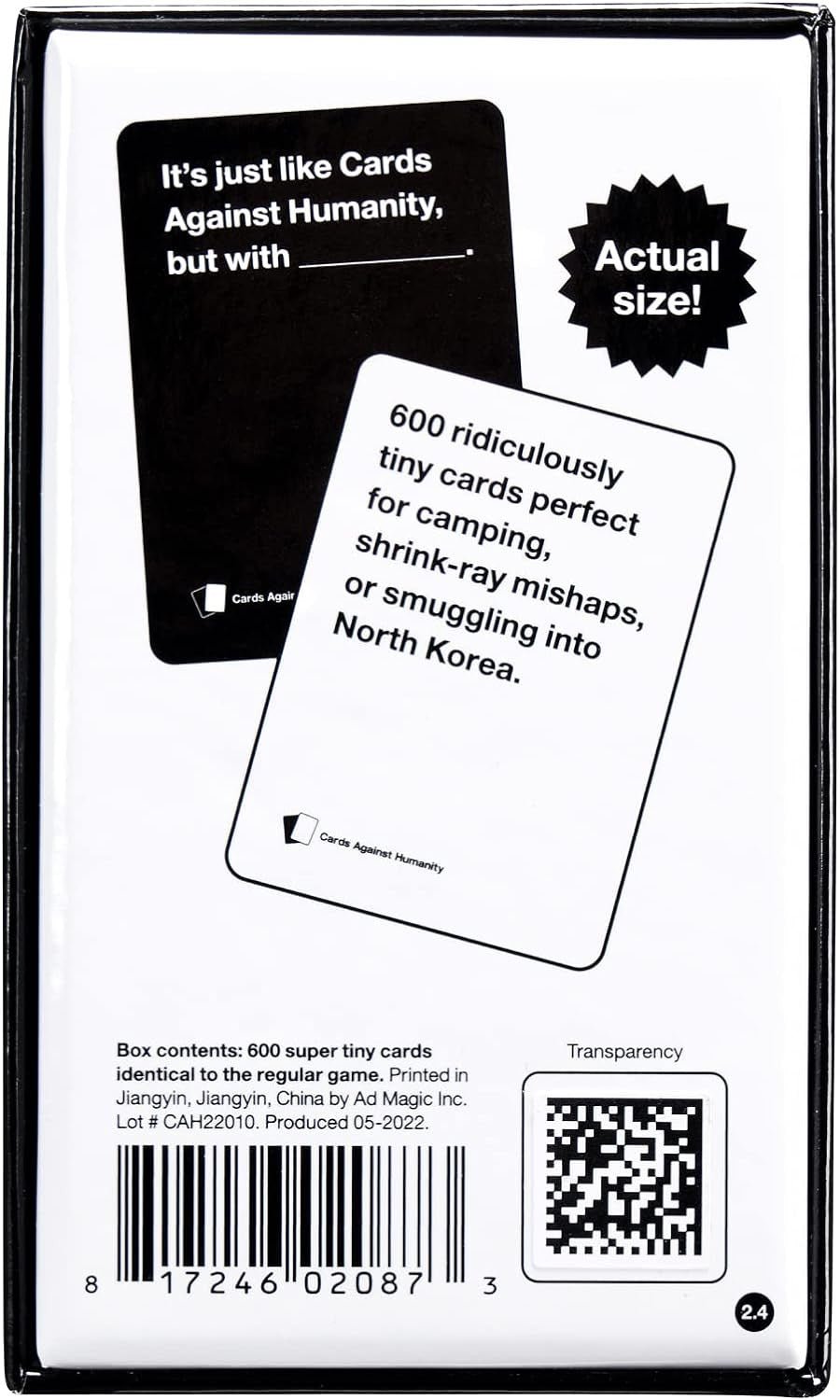 Cards Against Humanity Tiny (US Version) - BOARD GAMES / DVD GAMES - Beattys of Loughrea