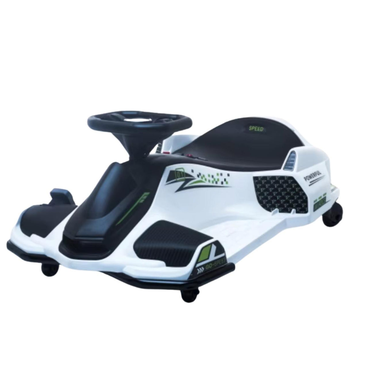 Drift Rider 360 24V Electric Go Kart White With EVA Rubber Wheels