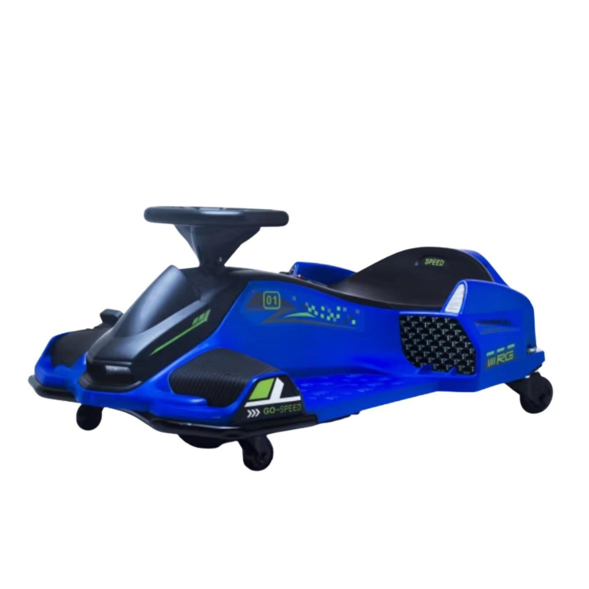 Drift Rider 360 24V Electric Go Kart Blue With EVA Rubber Wheels