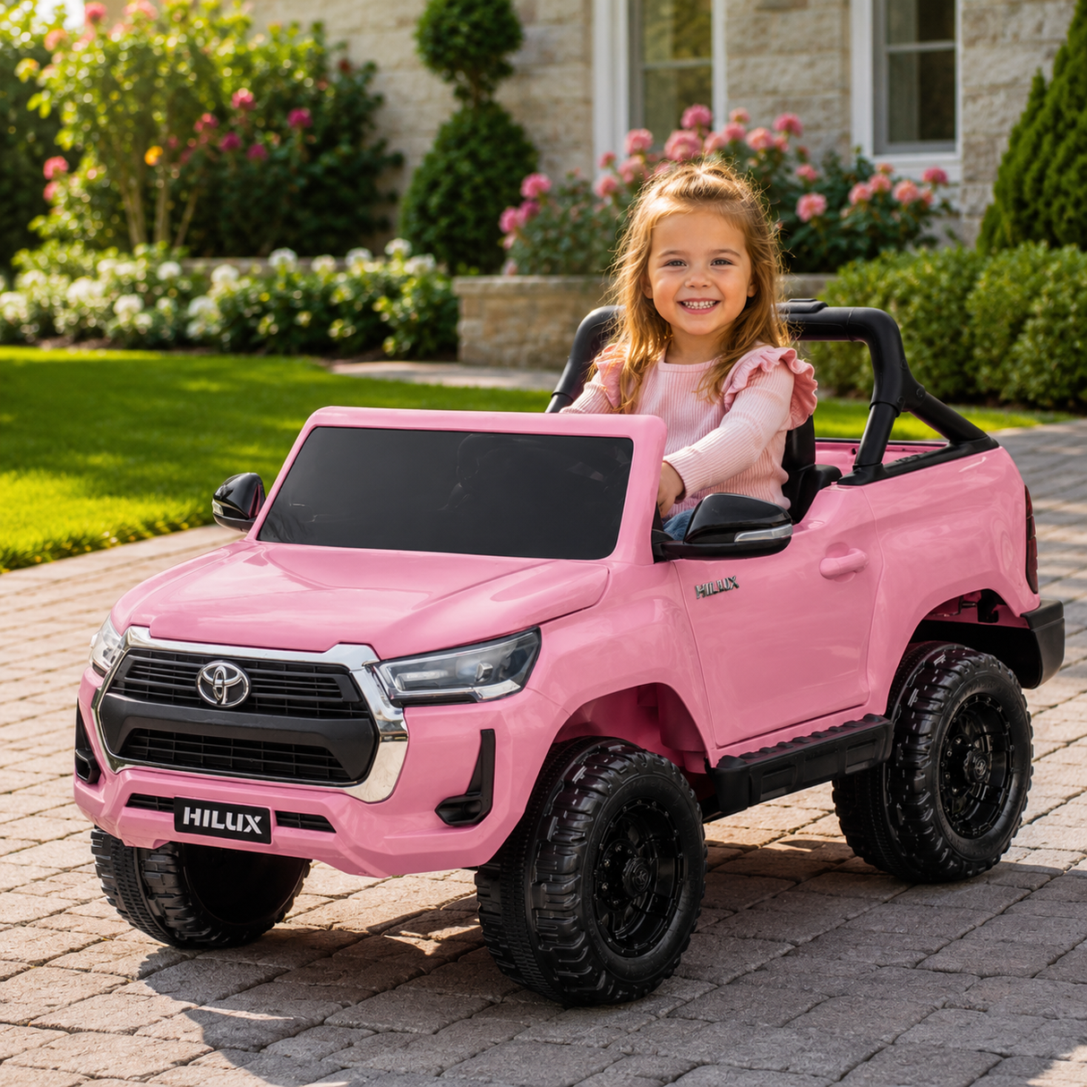 Toyota Hilux 12V Electric Ride On Jeep Pink