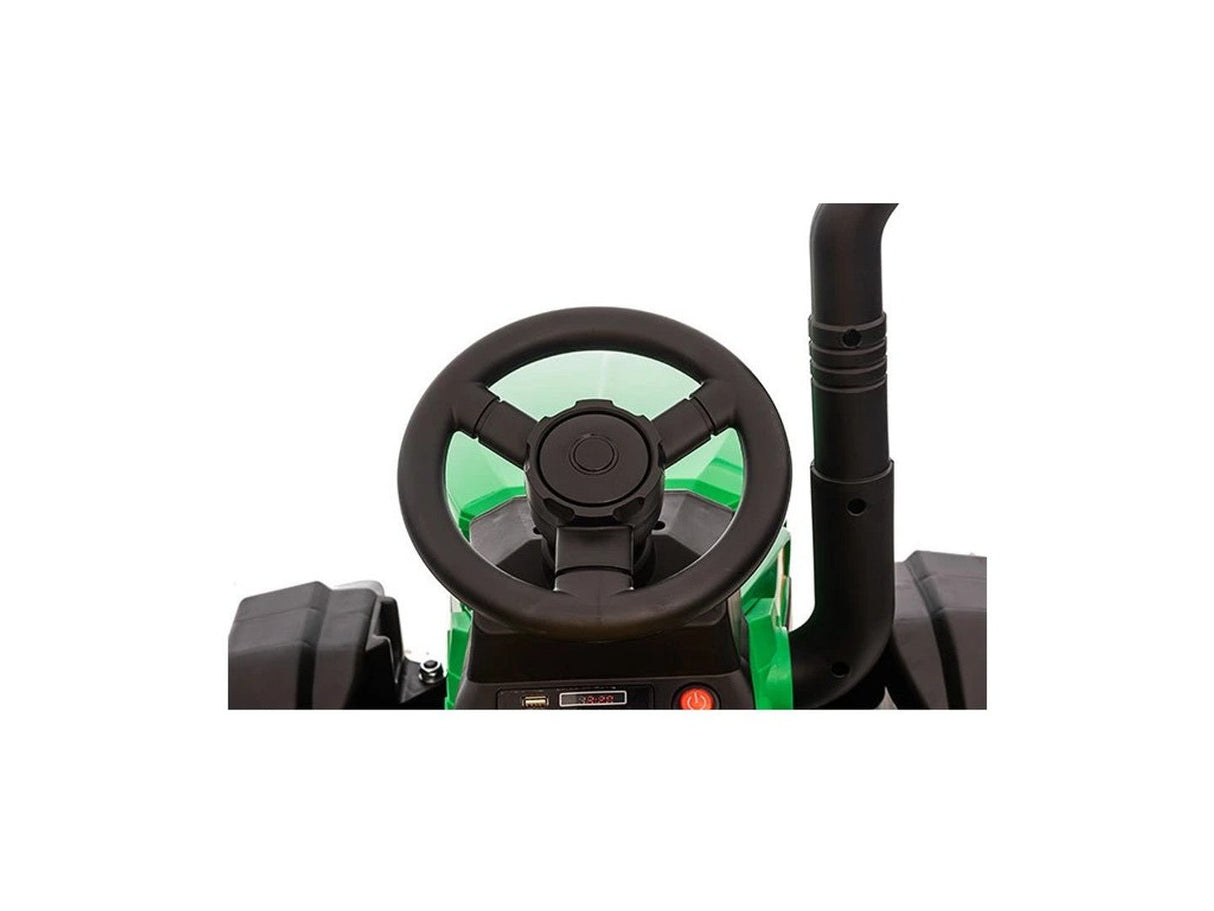 Turbo Harvest 12V Electric Ride On Tractor with Trailer Green - BATTERY OPERATED RIDE ONS - Beattys of Loughrea