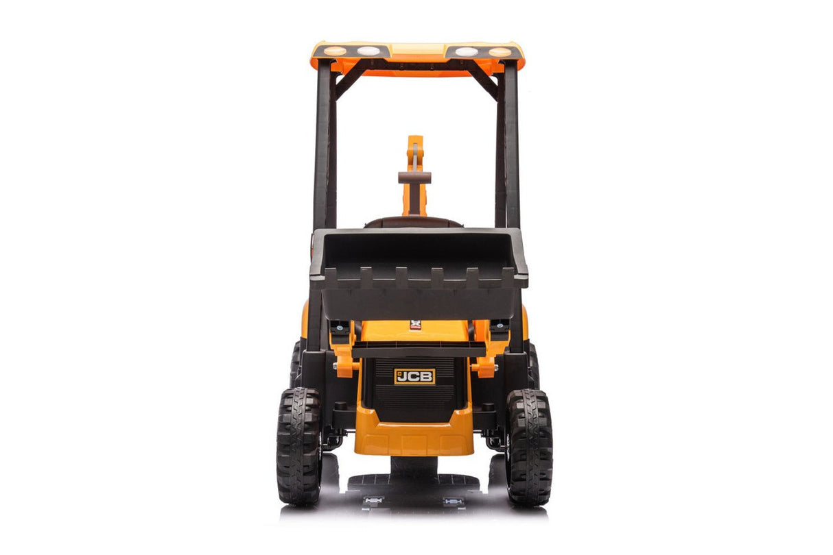 JCB Yellow 12V Electric Ride On Tractor with Loader and Backhoe - BATTERY OPERATED RIDE ONS - Beattys of Loughrea