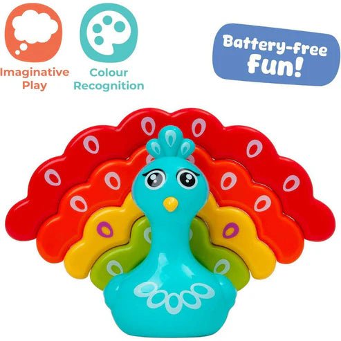 Play Tots Rainbow Peacock Stacker - BABY TOYS - Beattys of Loughrea