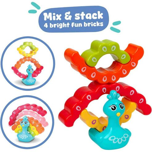 Play Tots Rainbow Peacock Stacker - BABY TOYS - Beattys of Loughrea