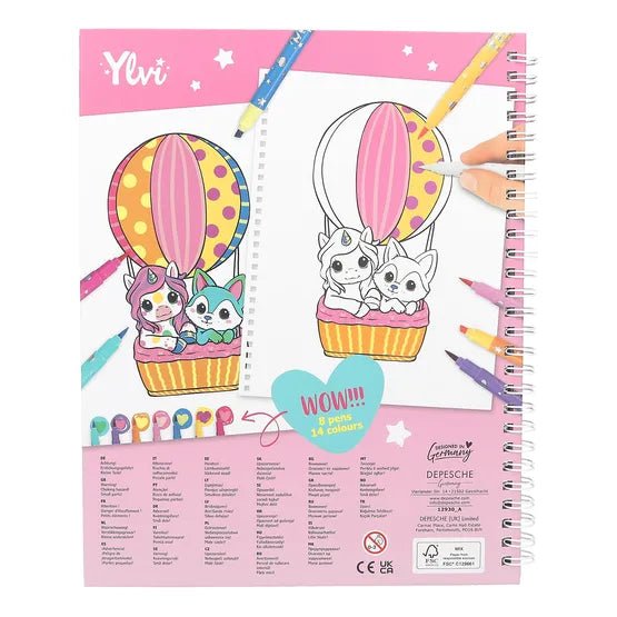 Ylvi - Colouring Book with Pen Set - ART & CRAFT/MAGIC/AIRFIX - Beattys of Loughrea