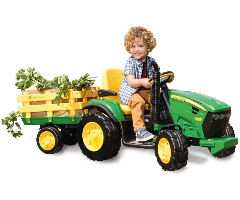 John Deere 12V Ground Force Tractor & Trailer - BATTERY OPERATED RIDE ONS - Beattys of Loughrea