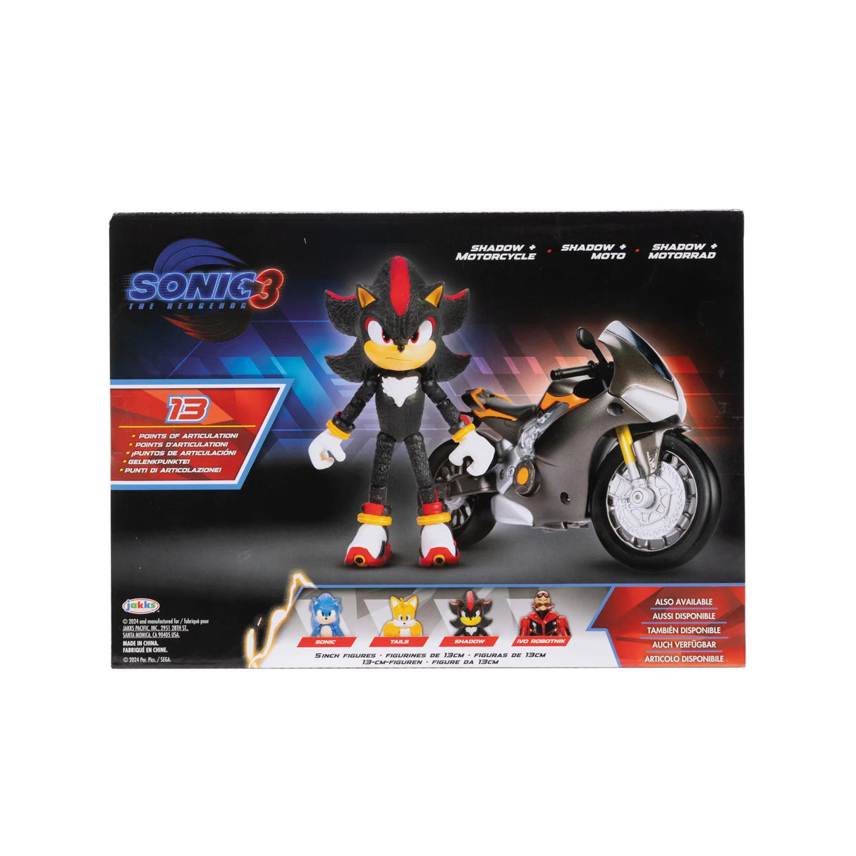 Sonic the Hedgehog 3 Movie Shadow 5" Figure & Motorcycle - A/M, TRANSFORMERS - Beattys of Loughrea