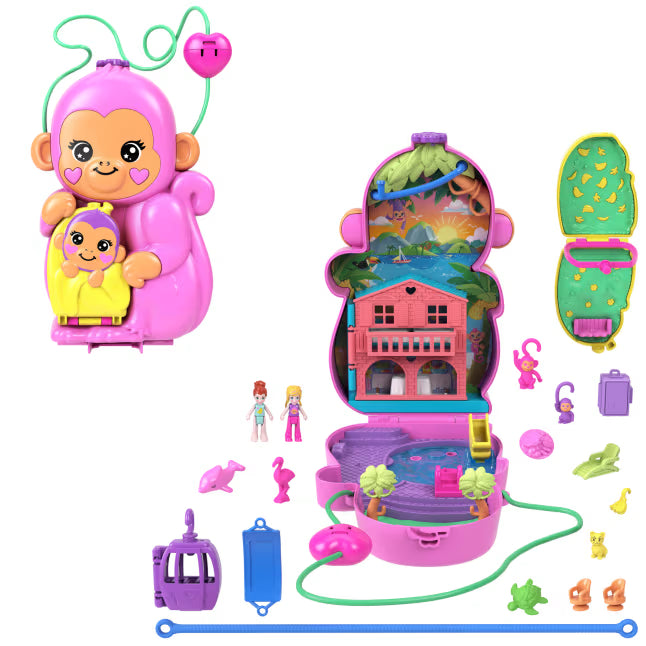 Polly Pocket Momma Monkey & Baby Playset