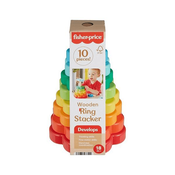 Fisher Price Wooden Ring Stacker - SOFT TOYS - Beattys of Loughrea