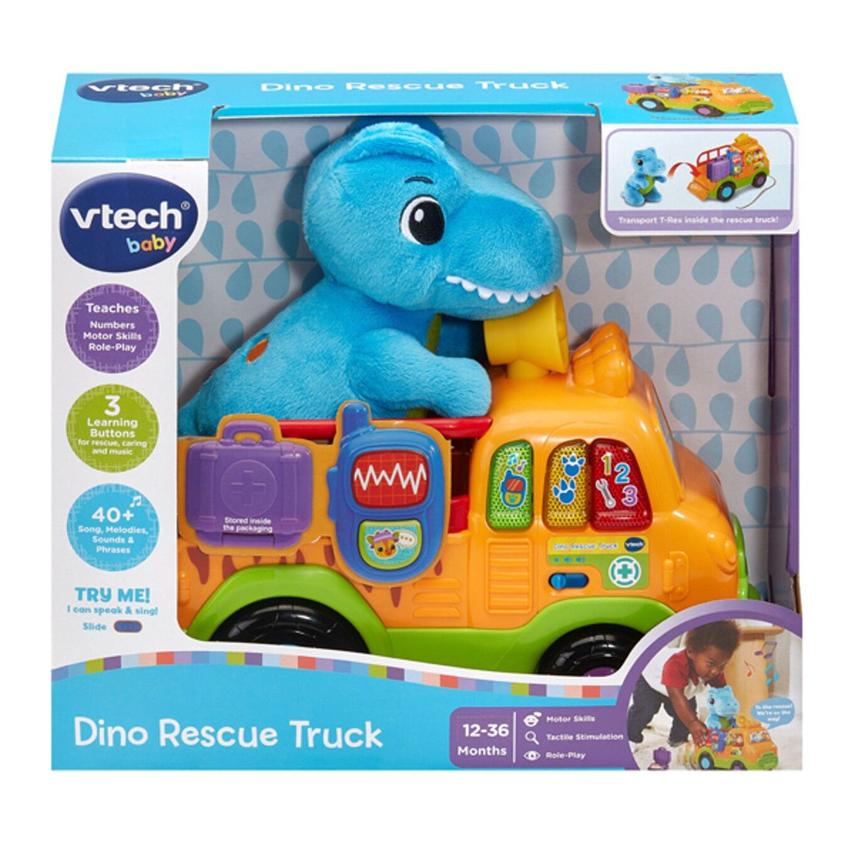 Baby Dino Rescue Truck - VTECH/EDUCATIONAL - Beattys of Loughrea